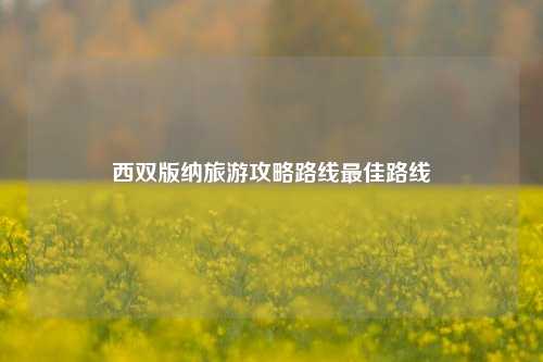 西双版纳旅游攻略路线最佳路线