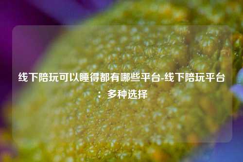 线下陪玩可以睡得都有哪些平台-线下陪玩平台：多种选择