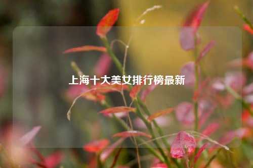上海十大美女排行榜最新
